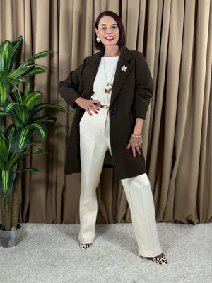Dolly Three quarter jacket in chocolate