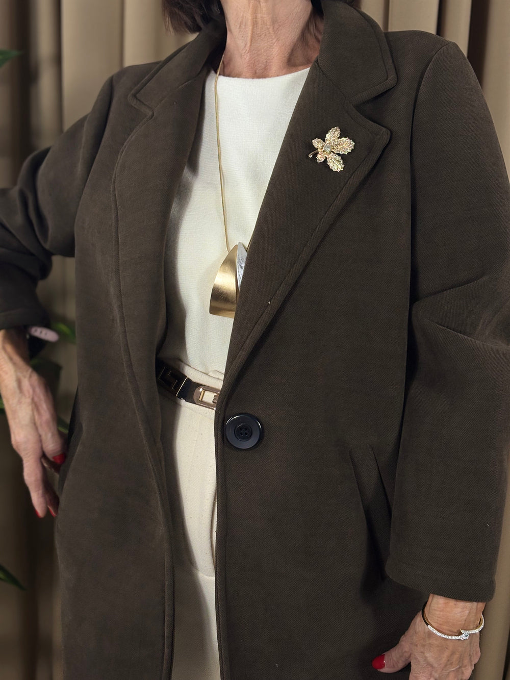 Dolly Three quarter jacket in chocolate