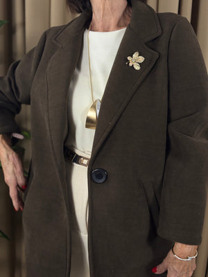 Dolly Three quarter jacket in chocolate