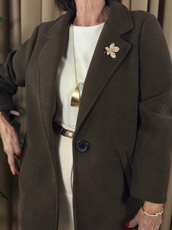Dolly Three quarter jacket in chocolate