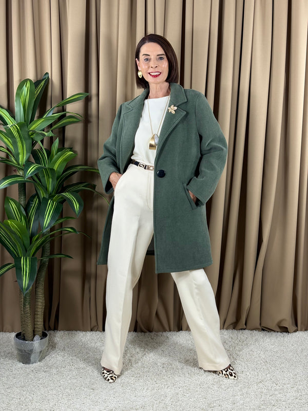 Dolly Three quarter jacket in sage