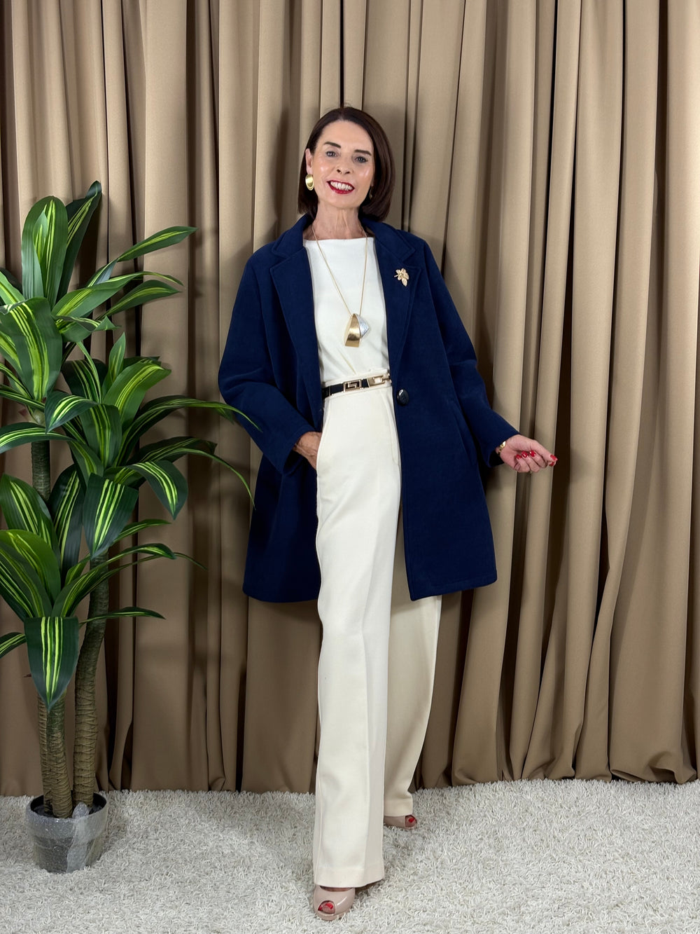 Dolly Three quarter jacket in navy