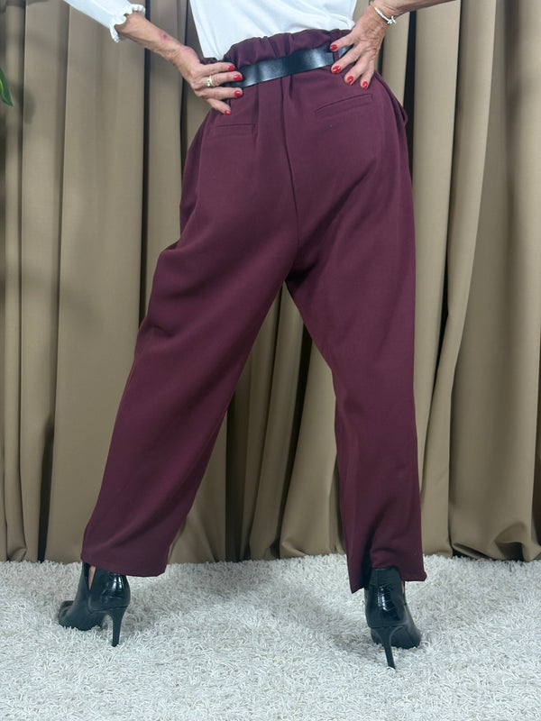 Ruby pleated trousers in mulberry
