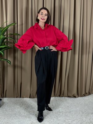 Ruby pleated trousers in black