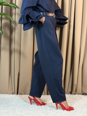 Ruby pleated trousers in navy