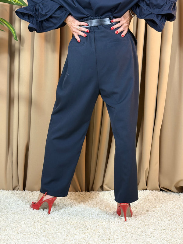 Ruby pleated trousers in navy