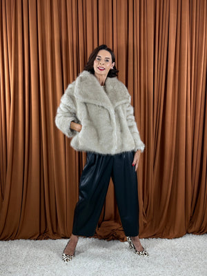Kathleen Faux fur coat in beige
