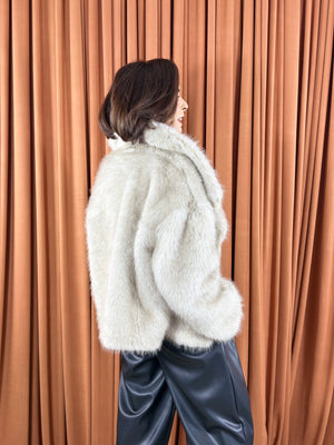 Kathleen Faux fur coat in beige