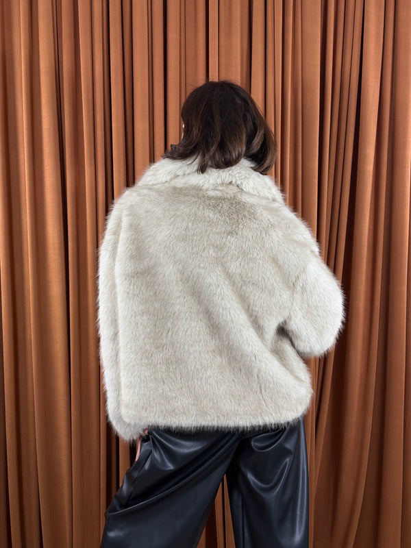 Kathleen Faux fur coat in beige