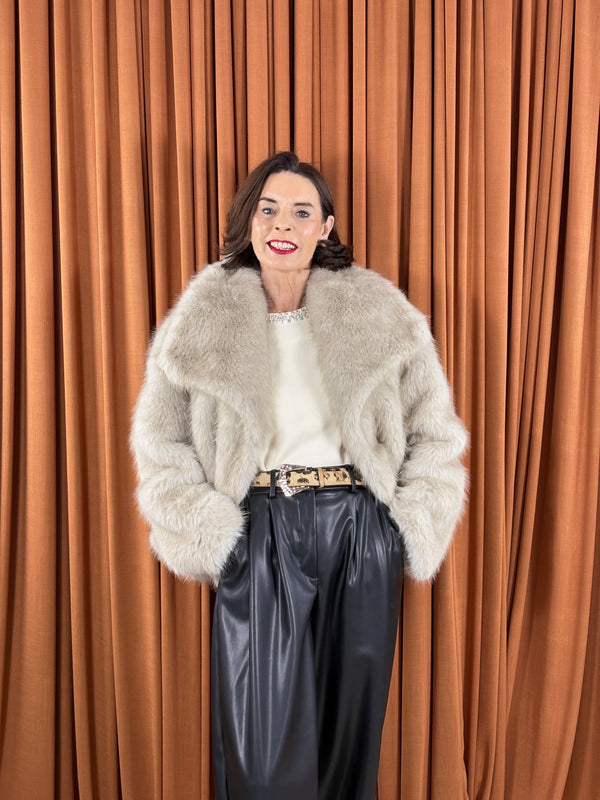 Kathleen Faux fur coat in beige