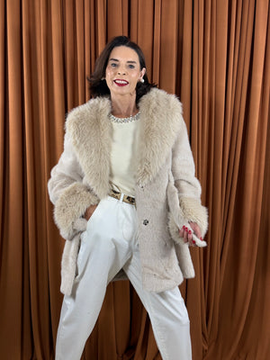Beatrice faux fur jacket in beige