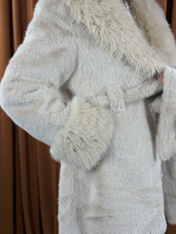 Beatrice faux fur jacket in beige