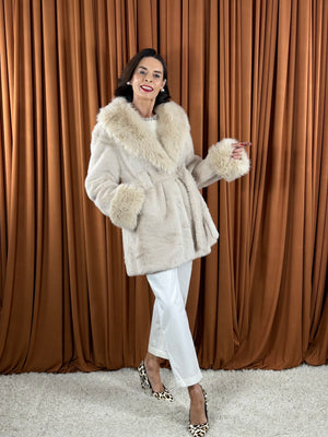 Beatrice faux fur jacket in beige