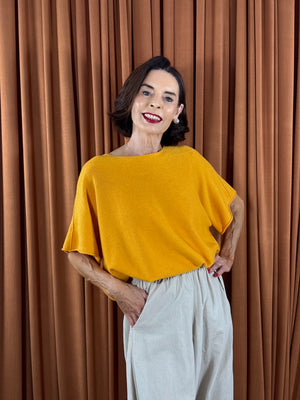 Saliyan knitwear in warm mustard yellow