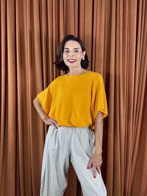 Saliyan knitwear in warm mustard yellow