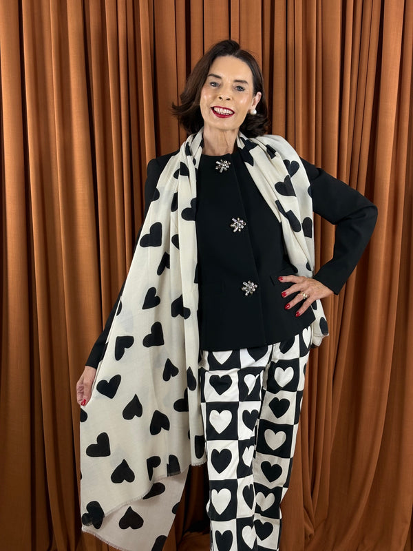 Evlin scarf in black heart