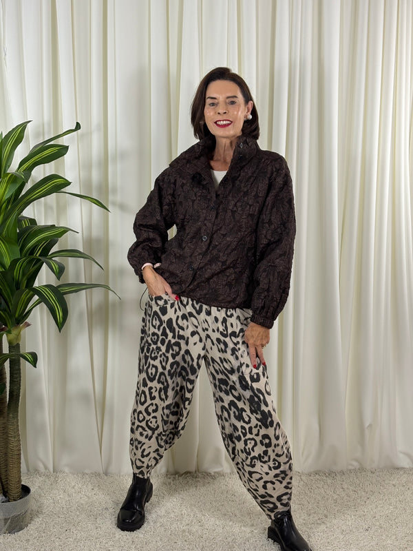 Harleem embroidered Jacket in chocolate