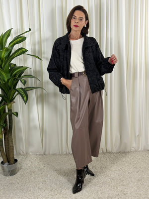 Dolly PU trousers in mocha