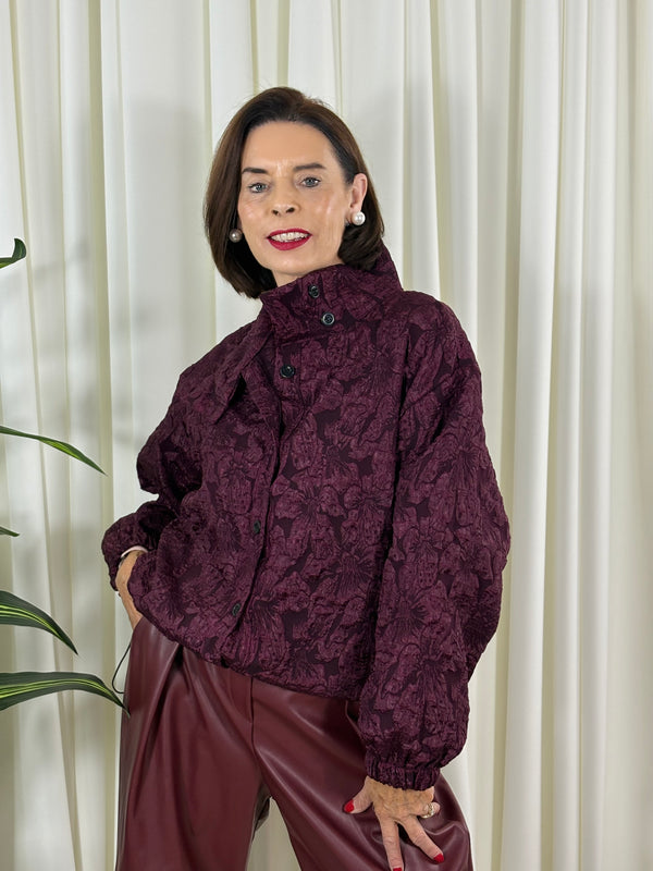 Harleem embroidered Jacket in mulberry