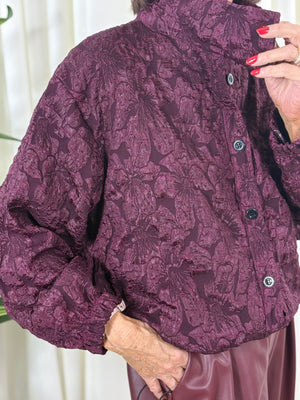 Harleem embroidered Jacket in mulberry