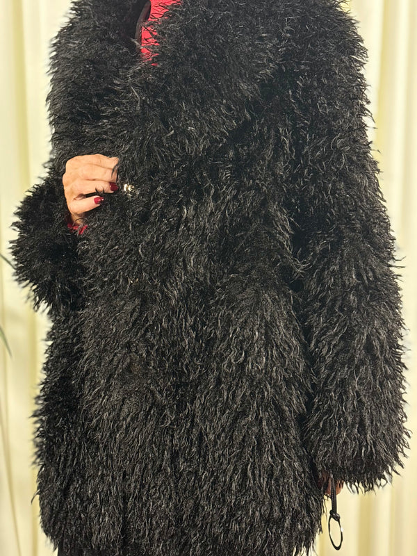 Twilight faux fur jacket in black