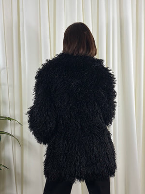 Twilight faux fur jacket in black