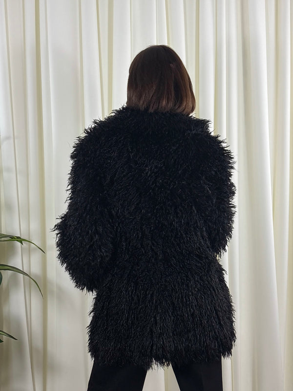 Twilight faux fur jacket in black