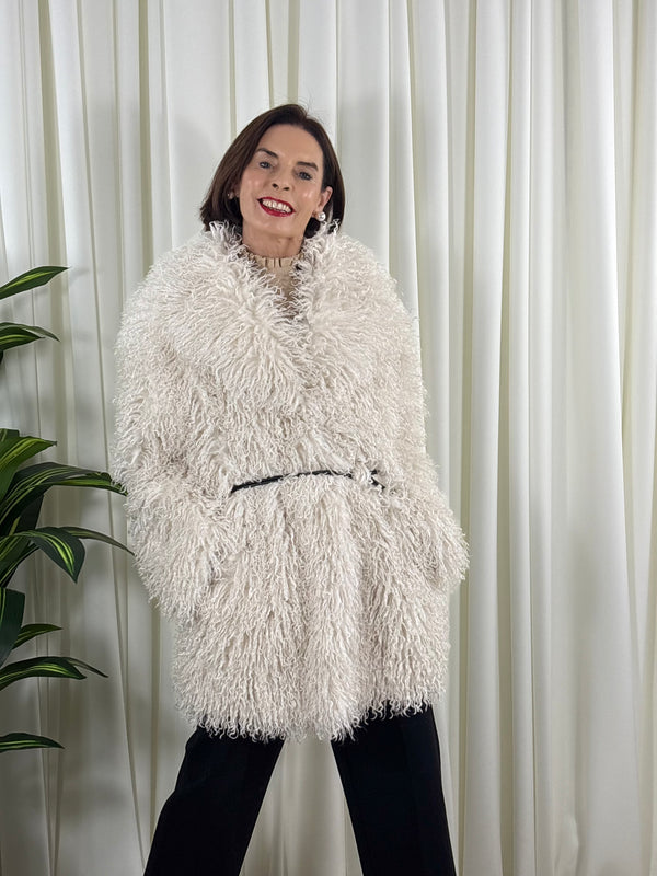 Twilight faux fur jacket in beige