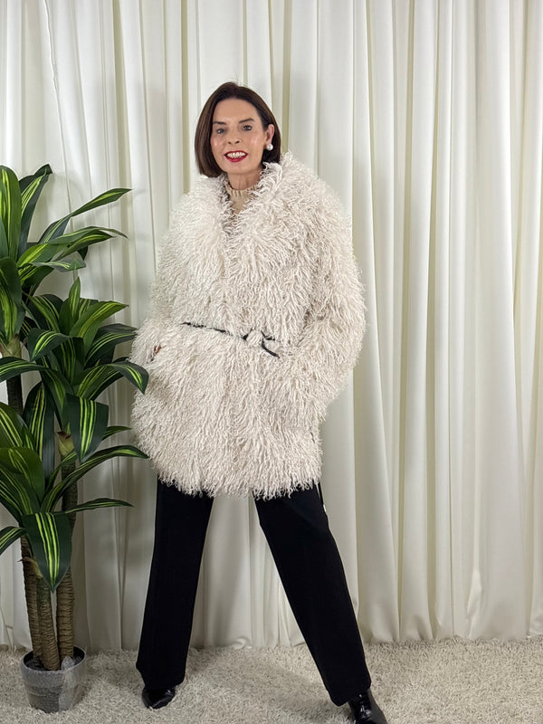 Twilight faux fur jacket in beige
