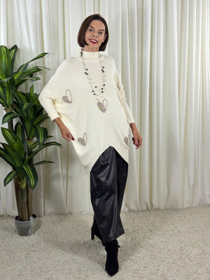Venice embellished knitwear in cream