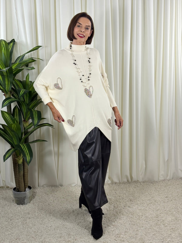 Venice embellished knitwear in cream