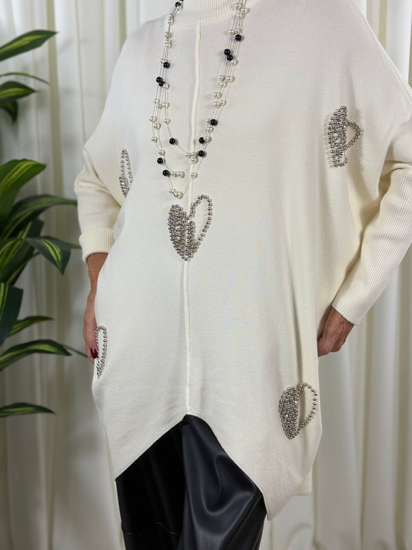 Venice embellished knitwear in cream