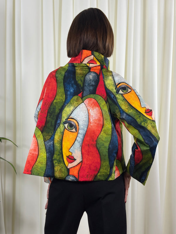 Barcelona asymmetric jacket in red