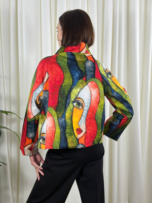 Barcelona asymmetric jacket in red