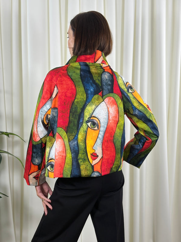 Barcelona asymmetric jacket in red