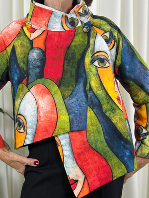 Barcelona asymmetric jacket in red