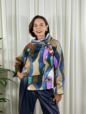 Barcelona asymmetric jacket in lilac