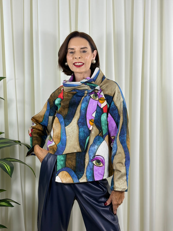 Barcelona asymmetric jacket in lilac