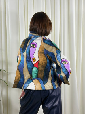 Barcelona asymmetric jacket in lilac