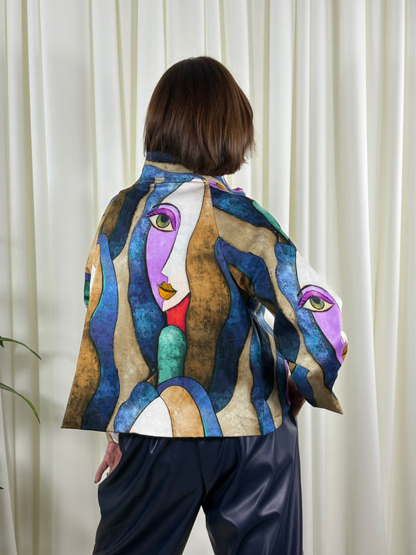 Barcelona asymmetric jacket in lilac
