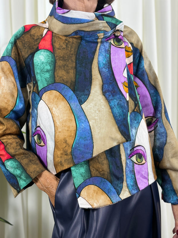 Barcelona asymmetric jacket in lilac