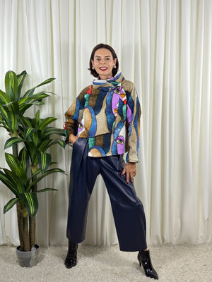 Barcelona asymmetric jacket in lilac