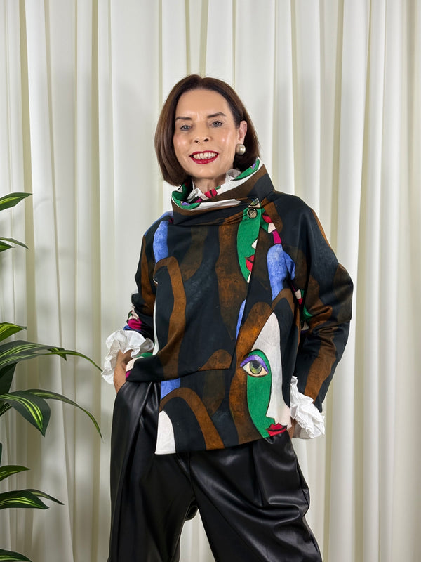 Barcelona asymmetric jacket in black