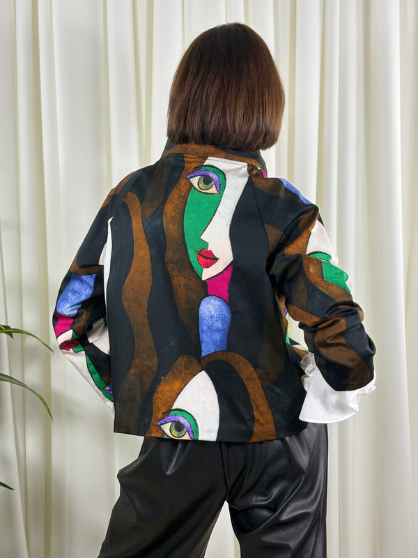 Barcelona asymmetric jacket in black
