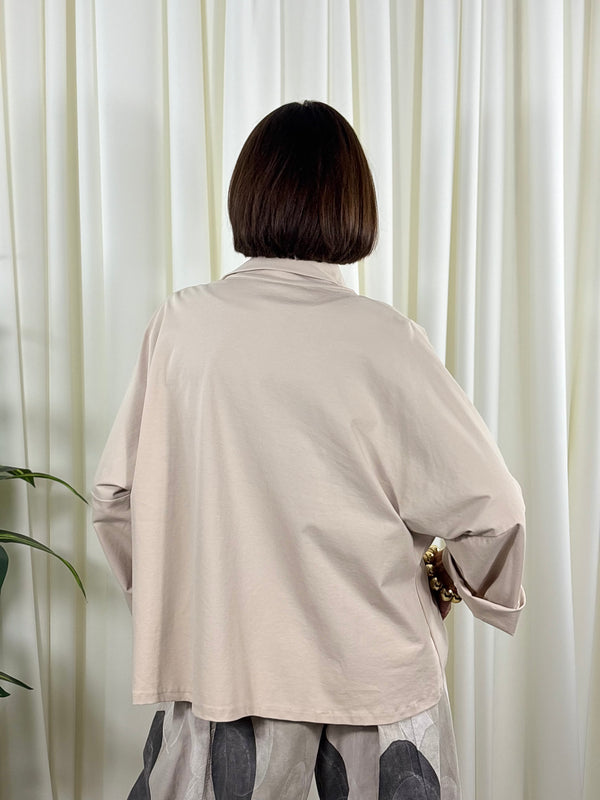 Elena waterfall jacket in beige