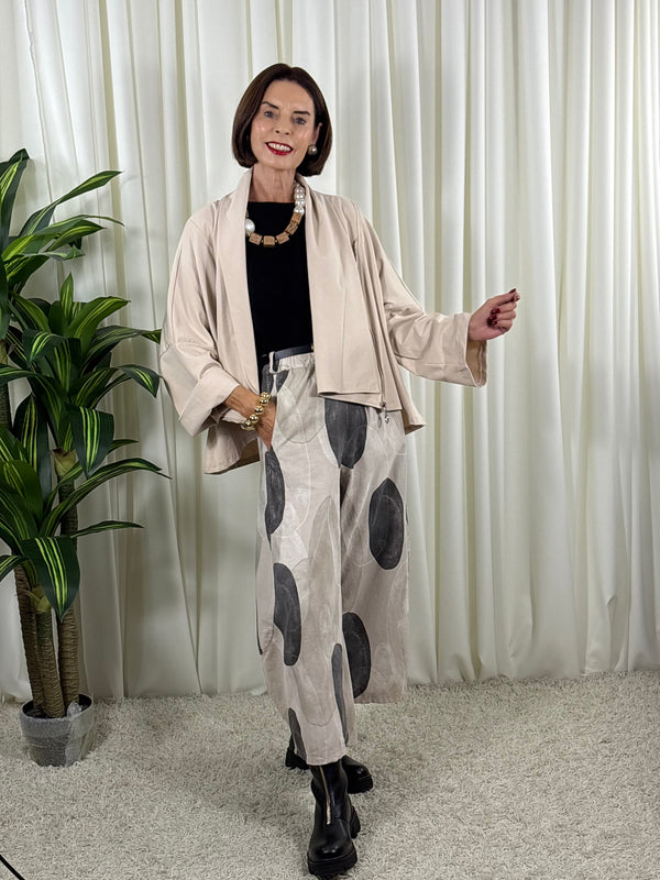 Elena waterfall jacket in beige