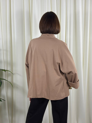 Elena waterfall jacket in tan