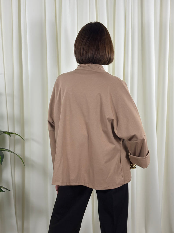 Elena waterfall jacket in tan