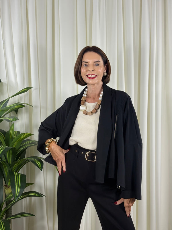 Elena waterfall jacket in black
