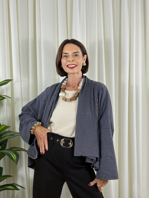 Elena waterfall jacket in grey